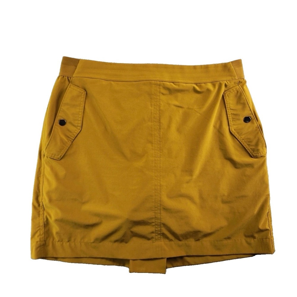 Athleta Skort Womens 10 Brass Mustard Vienna Cargo Commuting Work Travel Golf